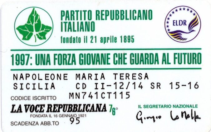 Tessera PRI 1997