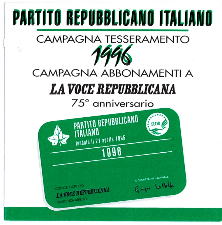 Tessera PRI provvisoria 1996