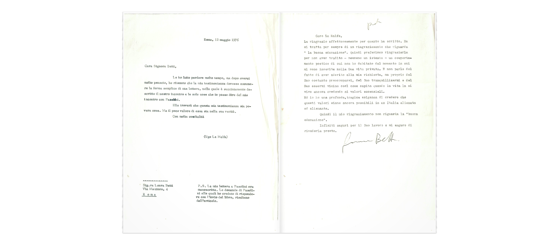 lettere betti la malfa